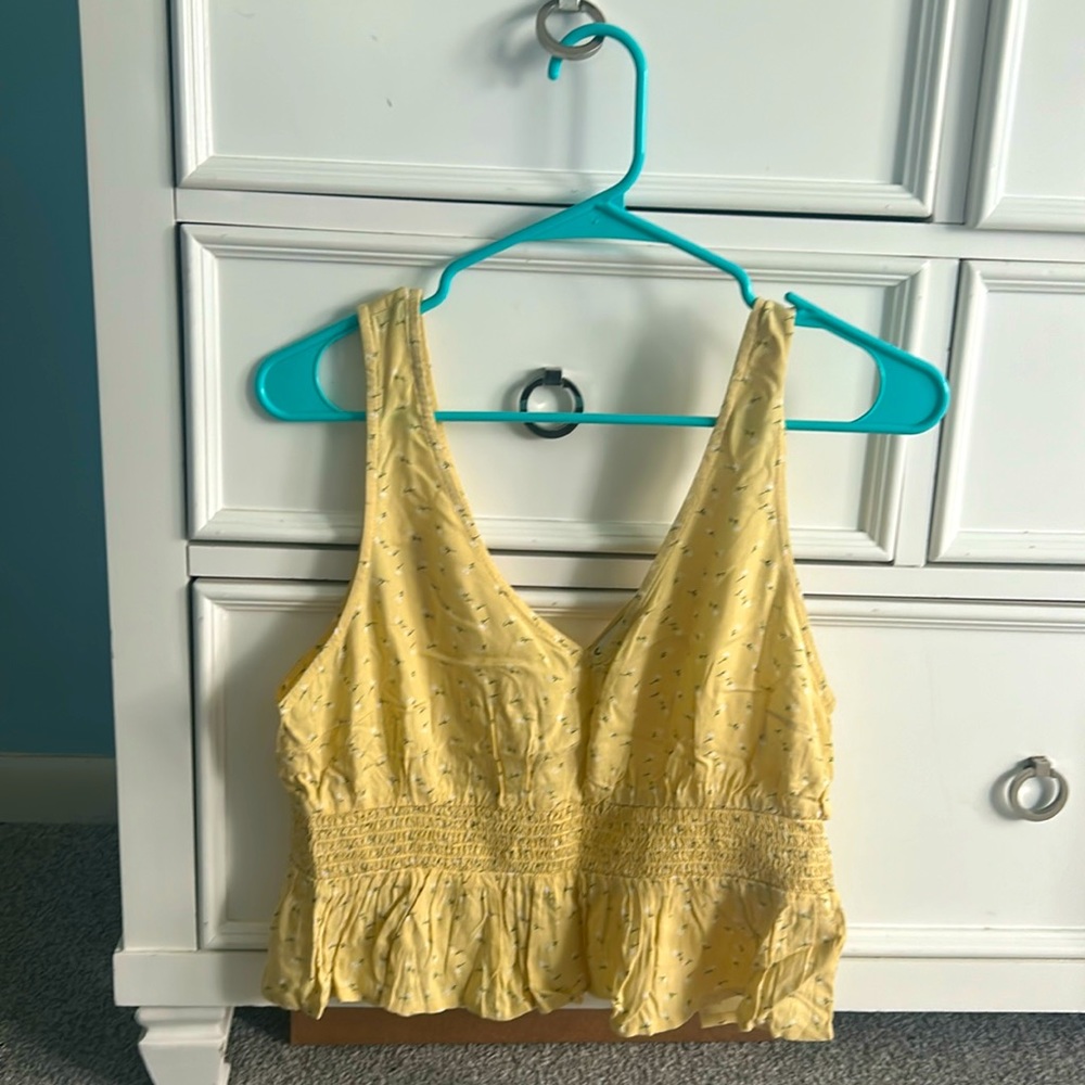 Yellow floral top from Hollister